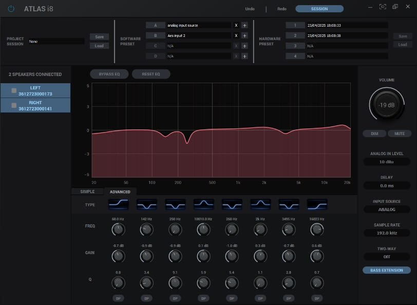 Atlas i8 Software Control